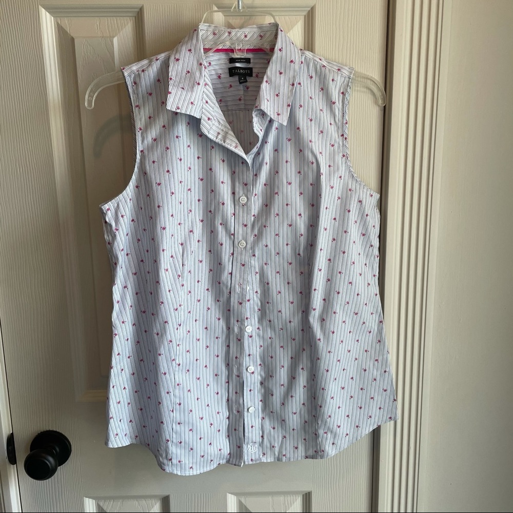 Talbot sleeveless shirt w/pink palm trees . Size 4